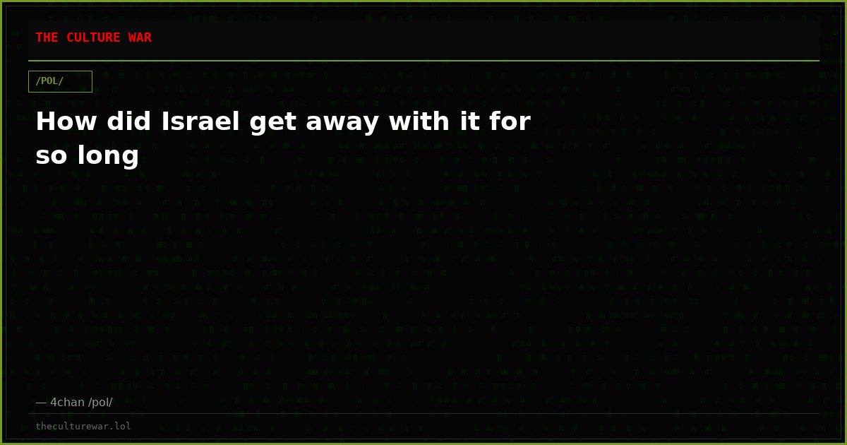 How did Israel get away with it for so long