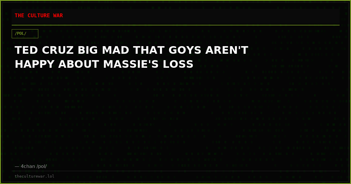 TED CRUZ BIG MAD THAT GOYS AREN'T HAPPY ABOUT MASSIE'S LOSS