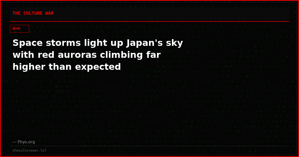 Space storms light up Japan's sky with red auroras climbing far higher than expected