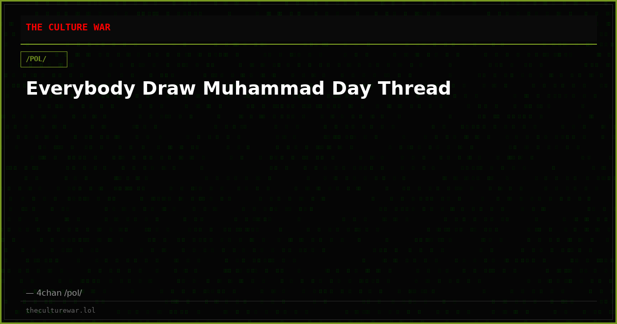 Everybody Draw Muhammad Day Thread