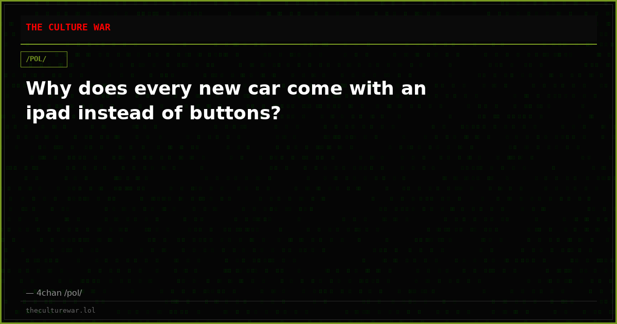 Why does every new car come with an ipad instead of buttons?