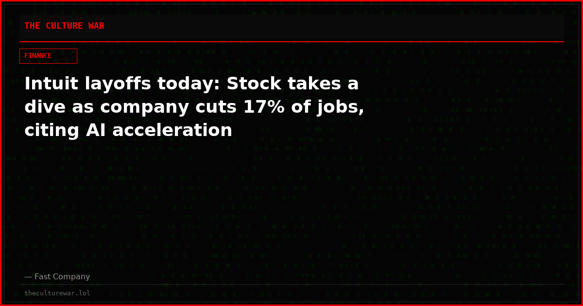Intuit layoffs today: Stock takes a dive as company cuts 17% of jobs, citing AI acceleration