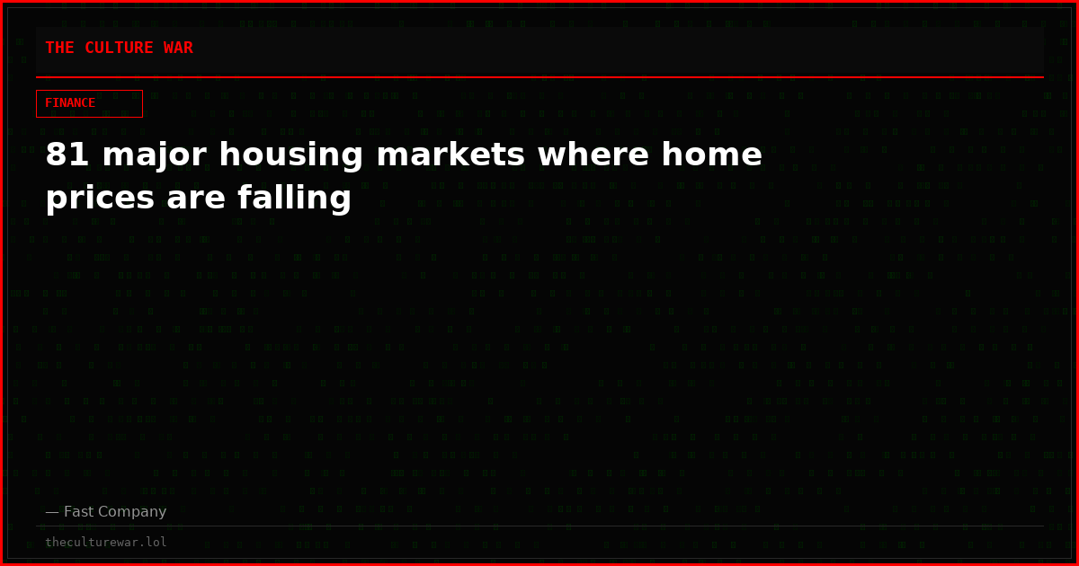81 major housing markets where home prices are falling