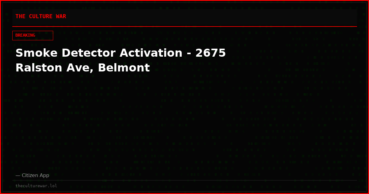 Smoke Detector Activation - 2675 Ralston Ave, Belmont