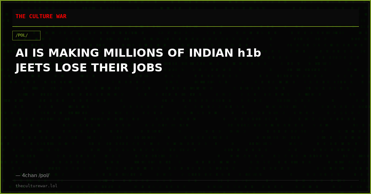 AI IS MAKING MILLIONS OF INDIAN h1b JEETS LOSE THEIR JOBS