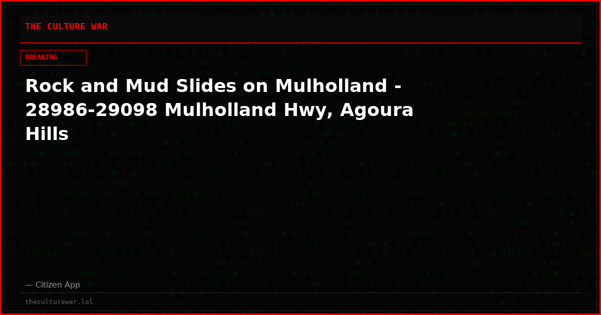 Rock and Mud Slides on Mulholland - 28986-29098 Mulholland Hwy, Agoura Hills