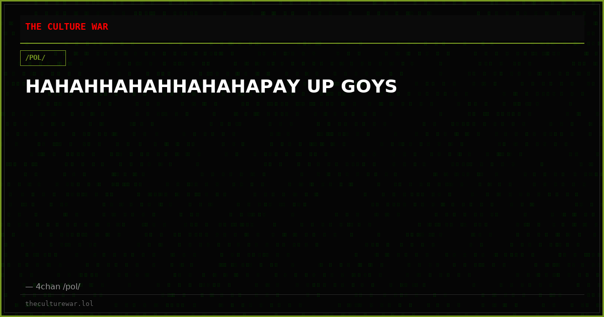 HAHAHHAHAHHAHAHAPAY UP GOYS