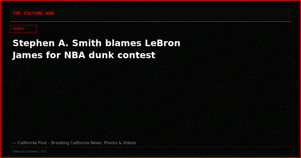 Stephen A. Smith blames LeBron James for NBA dunk contest