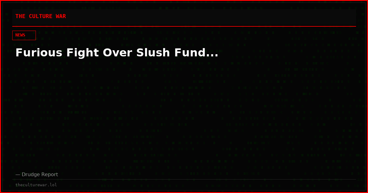 Furious Fight Over Slush Fund...