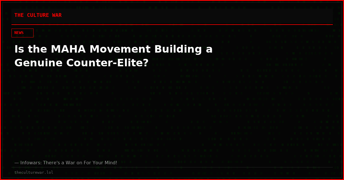 Is the MAHA Movement Building a Genuine Counter-Elite?