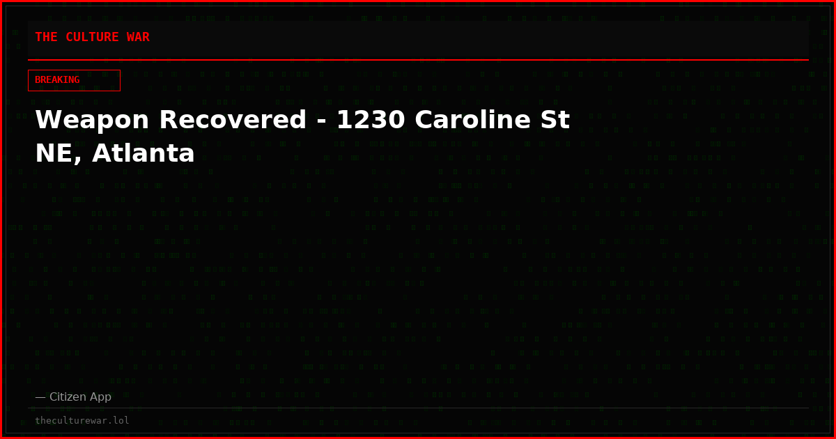 Weapon Recovered - 1230 Caroline St NE, Atlanta