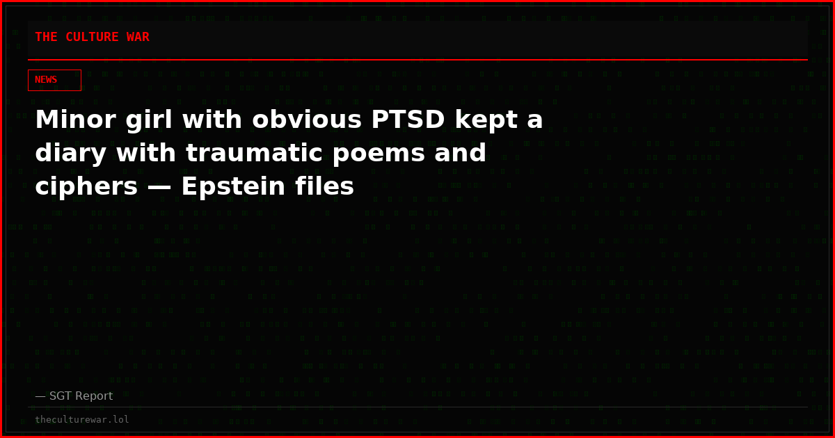 Minor girl with obvious PTSD kept a diary with traumatic poems and ciphers — Epstein files