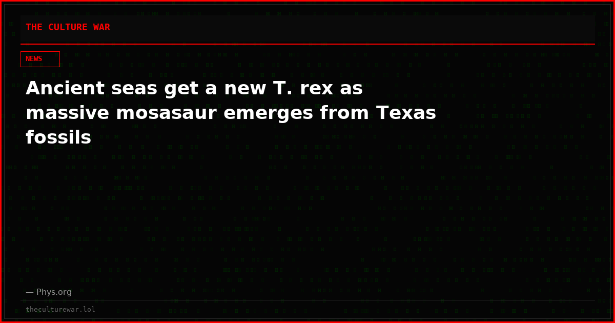 Ancient seas get a new T. rex as massive mosasaur emerges from Texas fossils