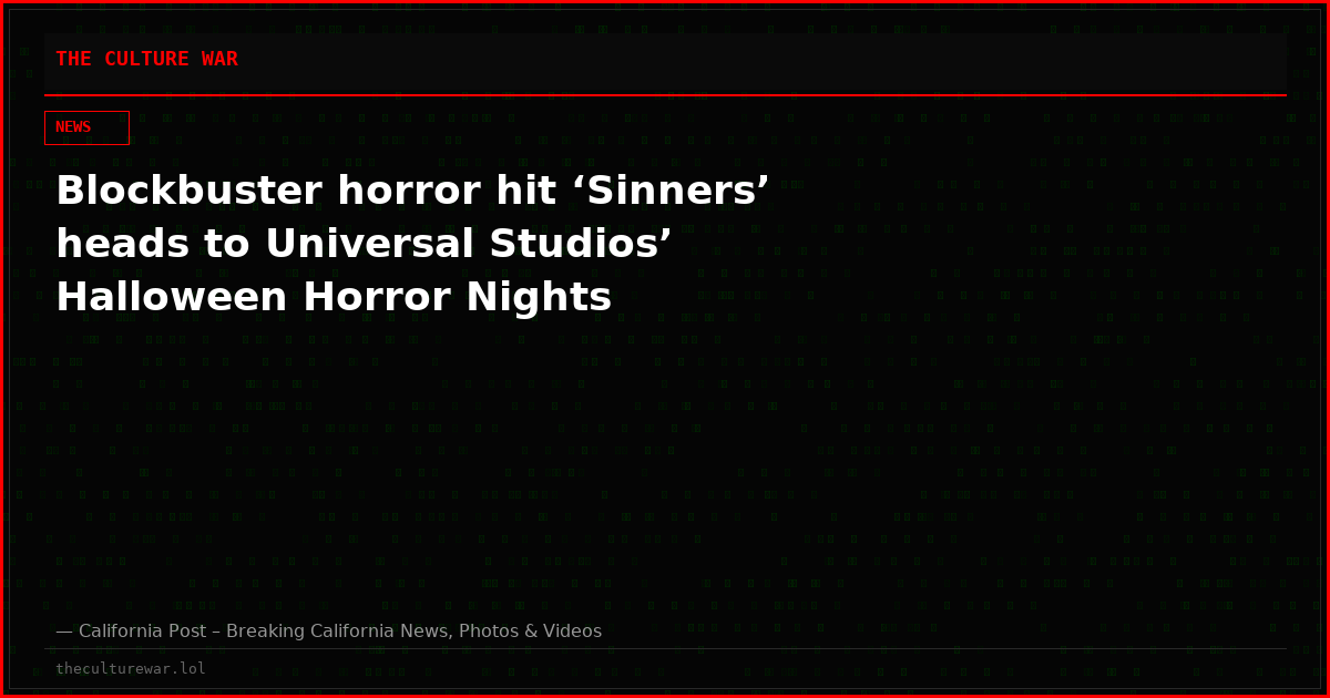 Blockbuster horror hit ‘Sinners’ heads to Universal Studios’ Halloween Horror Nights