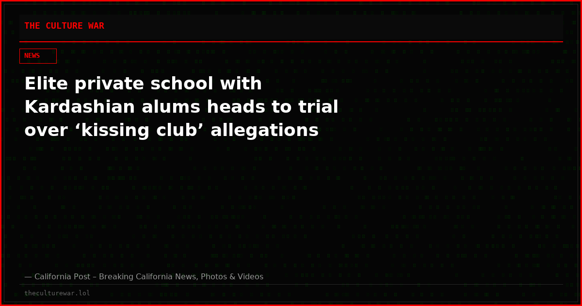 Elite private school with Kardashian alums heads to trial over ‘kissing club’ allegations