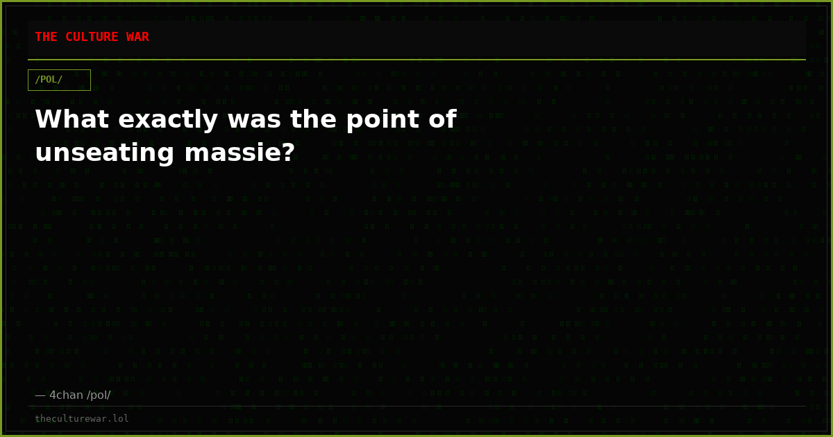What exactly was the point of unseating massie?