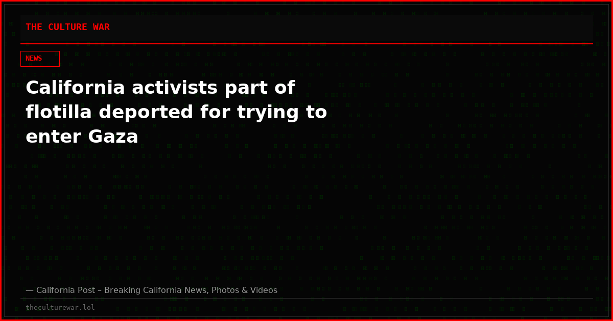 California activists part of flotilla deported for trying to enter Gaza