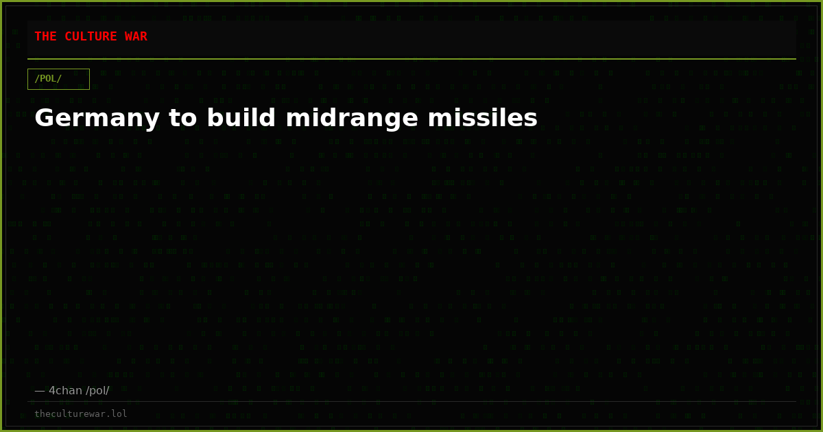 Germany to build midrange missiles