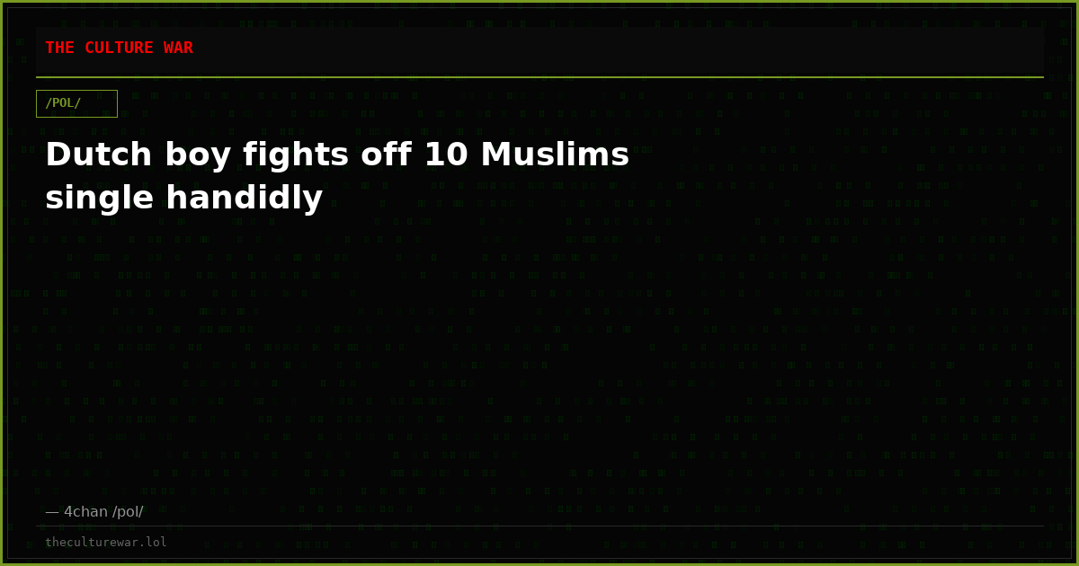 Dutch boy fights off 10 Muslims single handidly