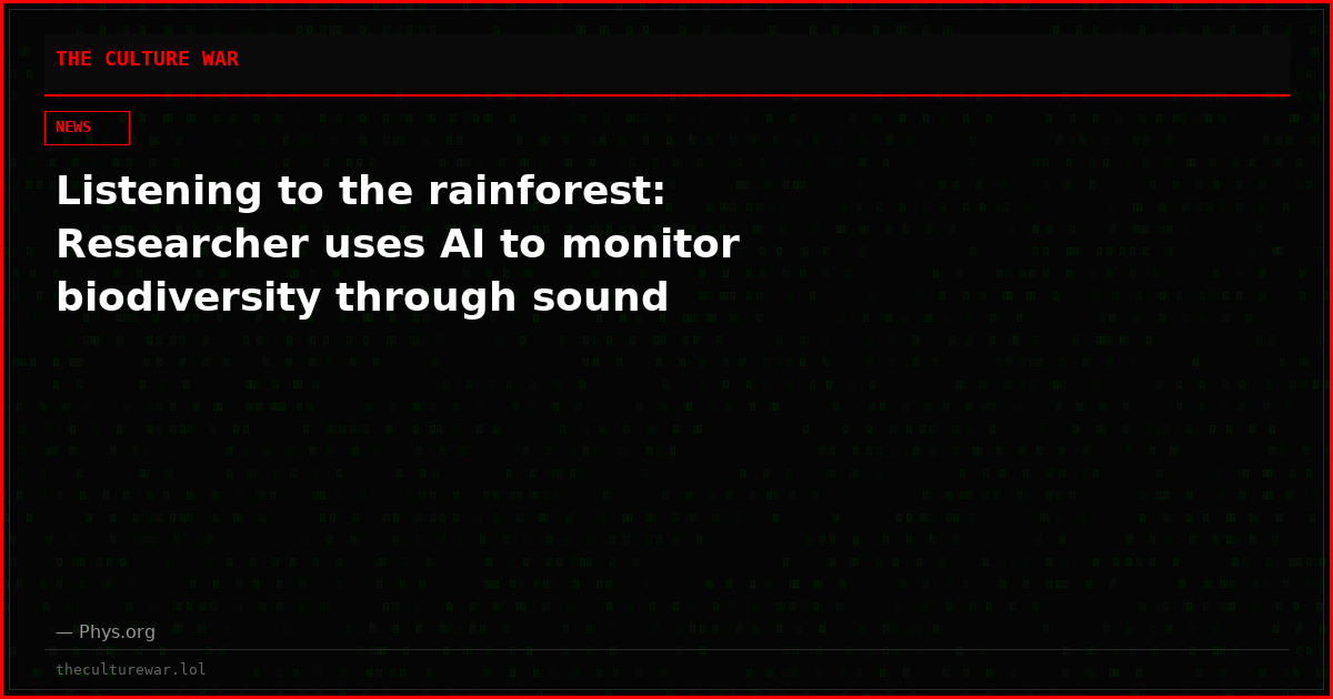 Listening to the rainforest: Researcher uses AI to monitor biodiversity through sound