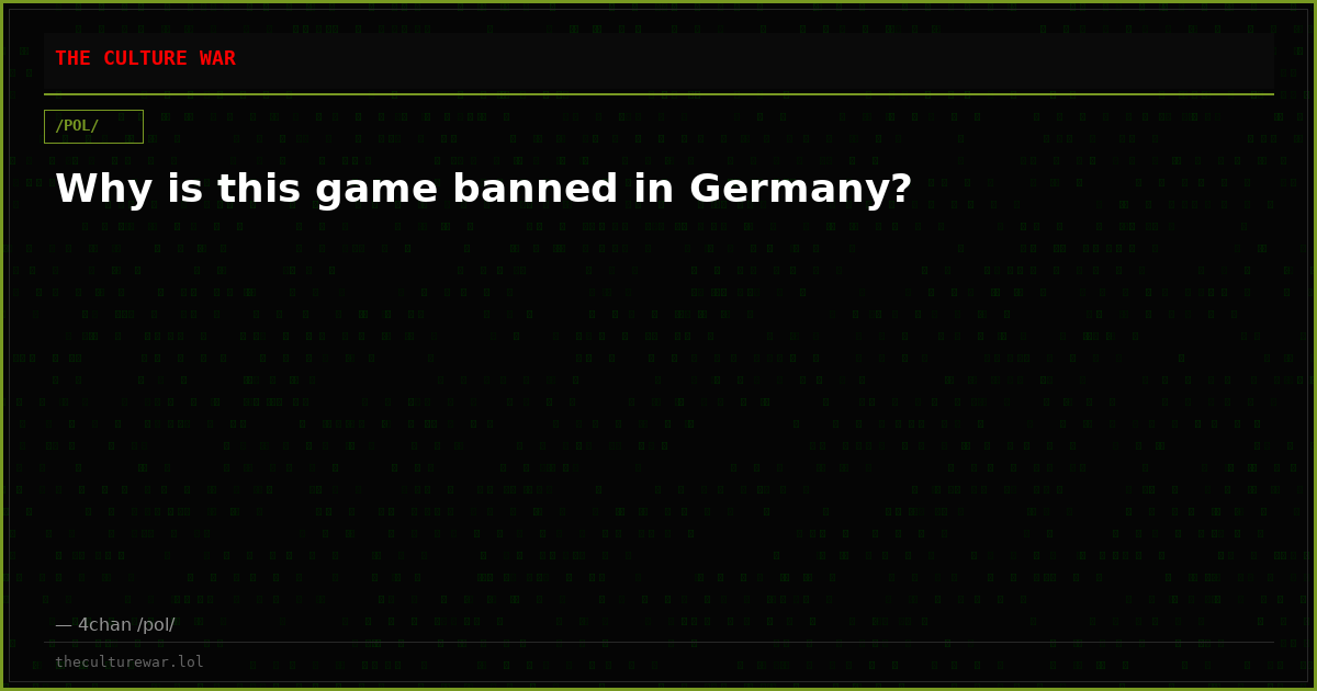 Why is this game banned in Germany?