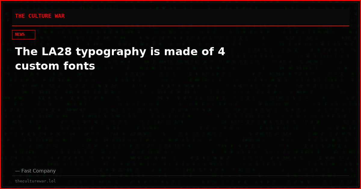 The LA28 typography is made of 4 custom fonts