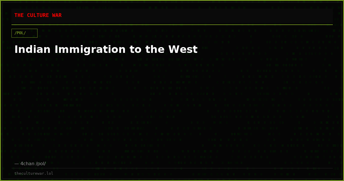 Indian Immigration to the West