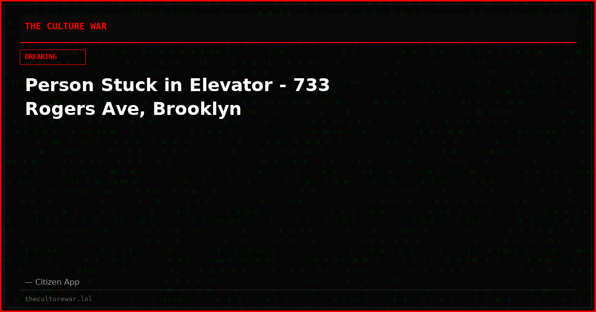 Person Stuck in Elevator - 733 Rogers Ave, Brooklyn