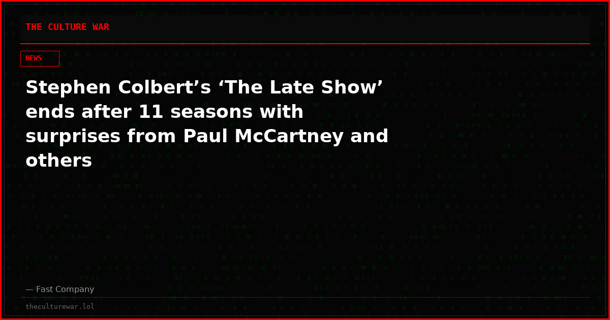 Stephen Colbert’s ‘The Late Show’ ends after 11 seasons with surprises from Paul McCartney and others