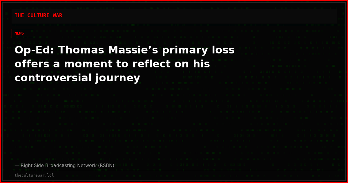 Op-Ed: Thomas Massie’s primary loss offers a moment to reflect on his controversial journey