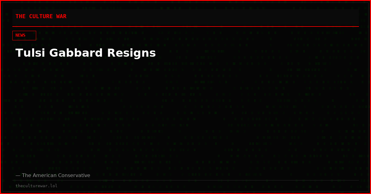 Tulsi Gabbard Resigns