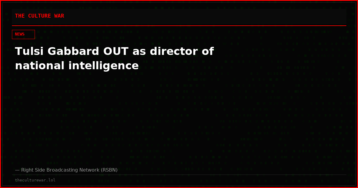Tulsi Gabbard OUT as director of national intelligence