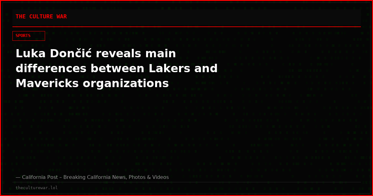 Luka Dončić reveals main differences between Lakers and Mavericks organizations
