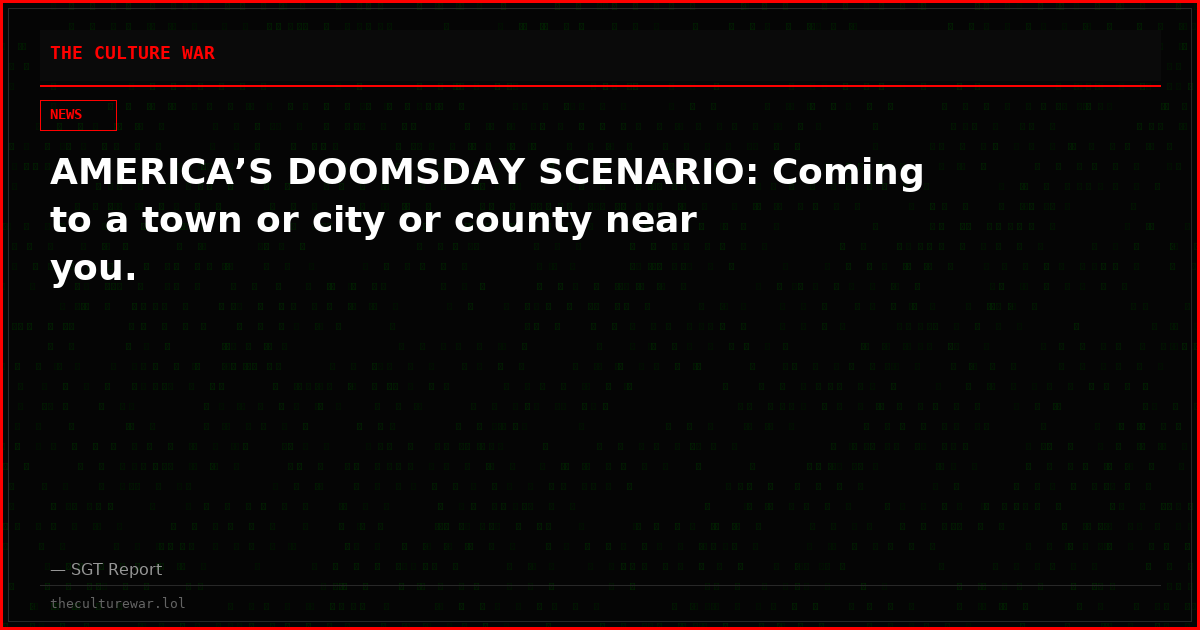 AMERICA’S DOOMSDAY SCENARIO: Coming to a town or city or county near you.