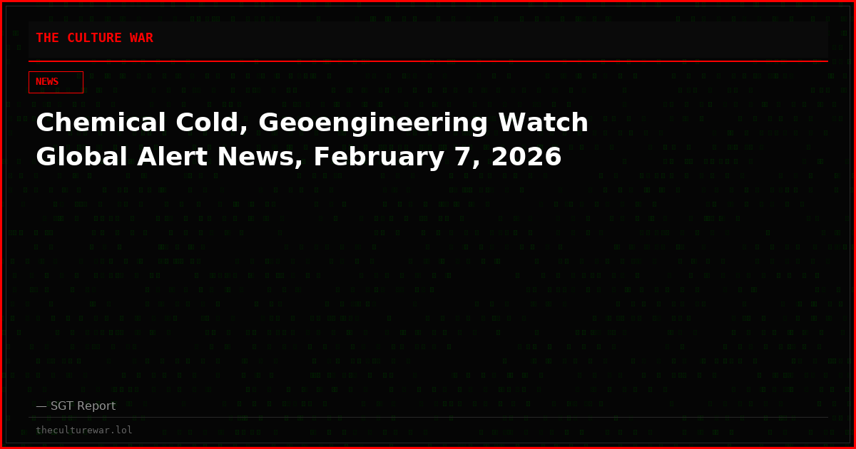 Chemical Cold, Geoengineering Watch Global Alert News, February 7, 2026