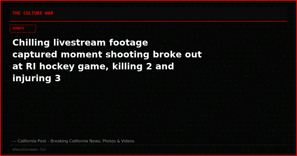 Chilling livestream footage captured moment shooting broke out at RI hockey game, killing 2 and injuring 3