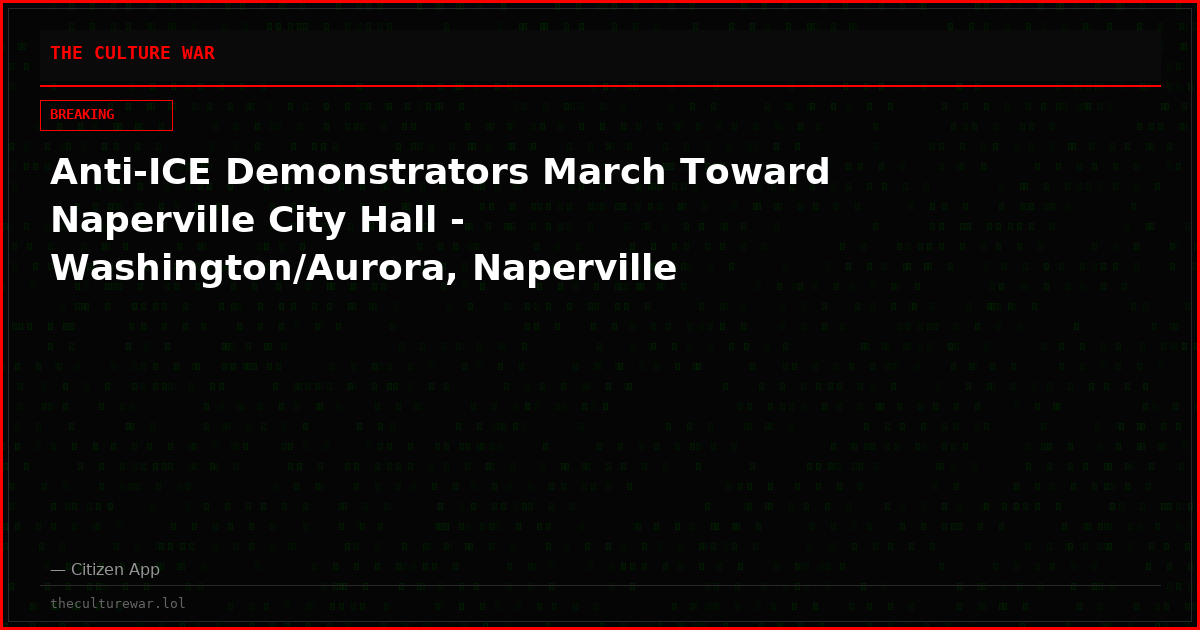 Anti-ICE Demonstrators March Toward Naperville City Hall - Washington/Aurora, Naperville