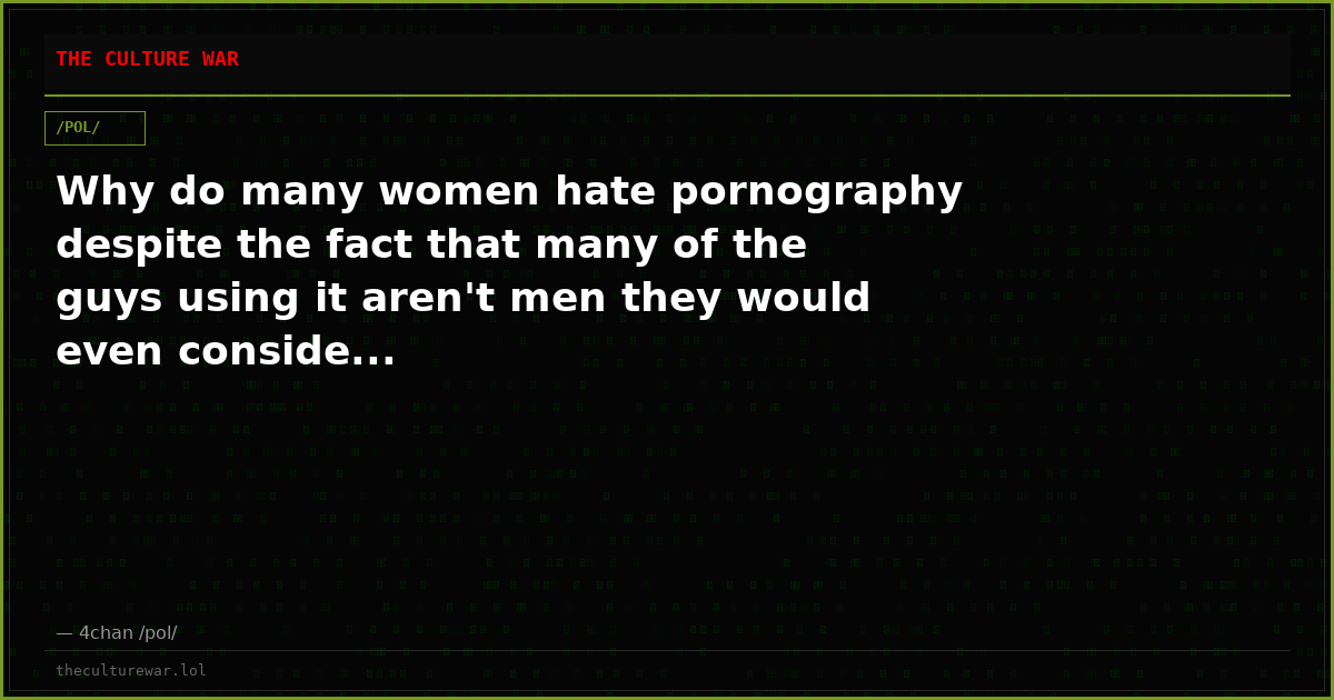 Why do many women hate pornography despite the fact that many of the guys using it aren't men they would even conside...