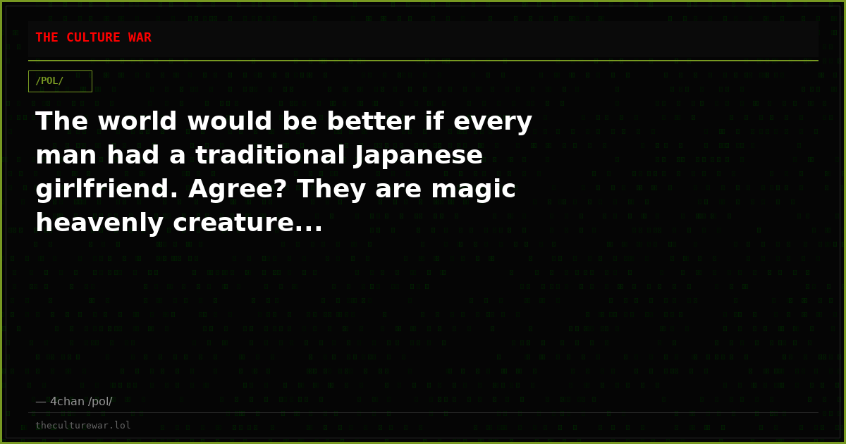The world would be better if every man had a traditional Japanese girlfriend. Agree? They are magic heavenly creature...
