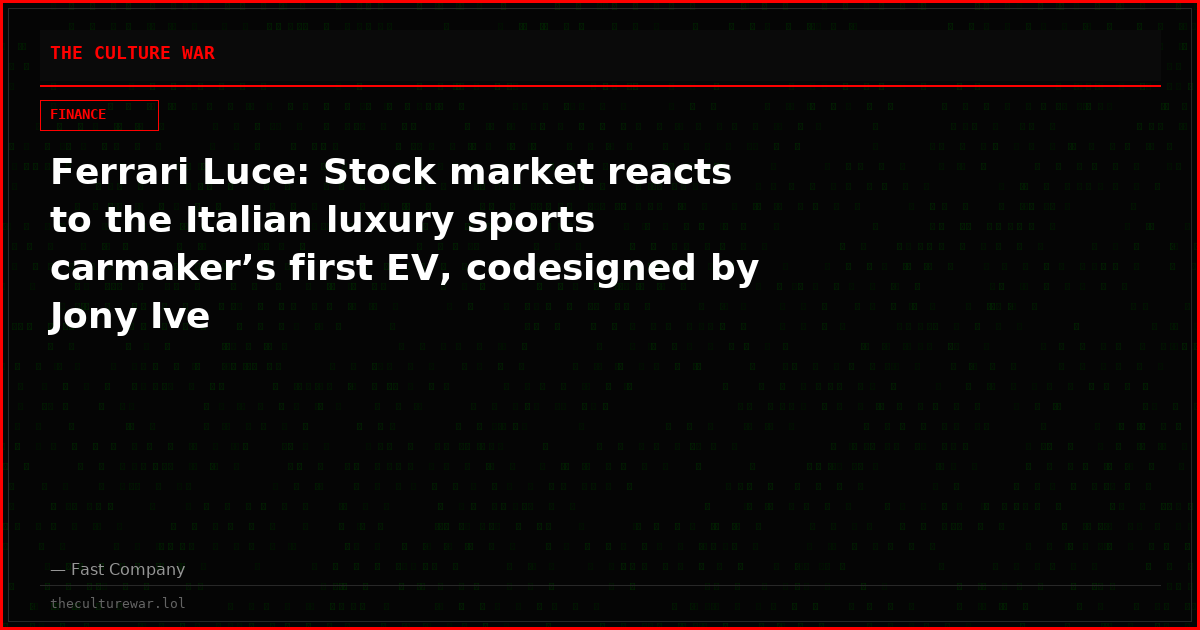 Ferrari Luce: Stock market reacts to the Italian luxury sports carmaker’s first EV, codesigned by Jony Ive