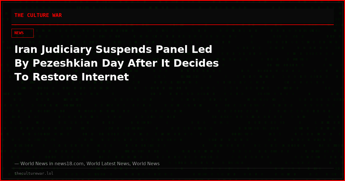 Iran Judiciary Suspends Panel Led By Pezeshkian Day After It Decides To Restore Internet