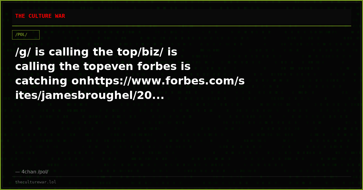 /g/ is calling the top/biz/ is calling the topeven forbes is catching onhttps://www.forbes.com/sites/jamesbroughel/20...