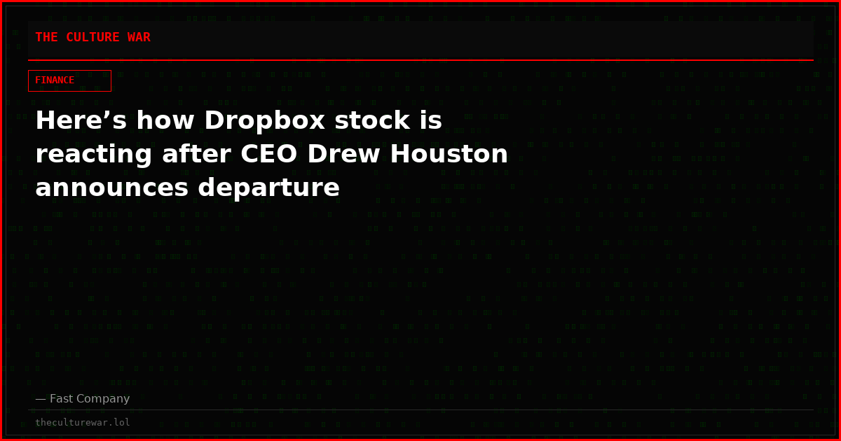 Here’s how Dropbox stock is reacting after CEO Drew Houston announces departure