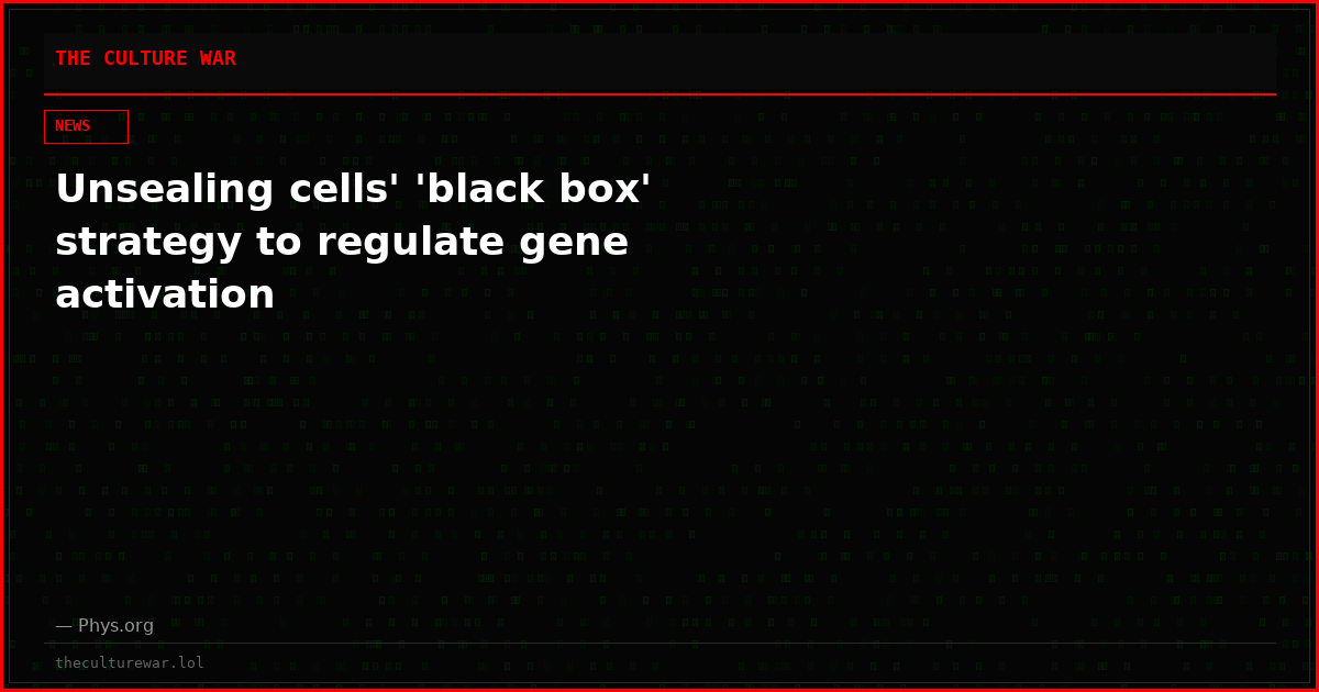 Unsealing cells' 'black box' strategy to regulate gene activation