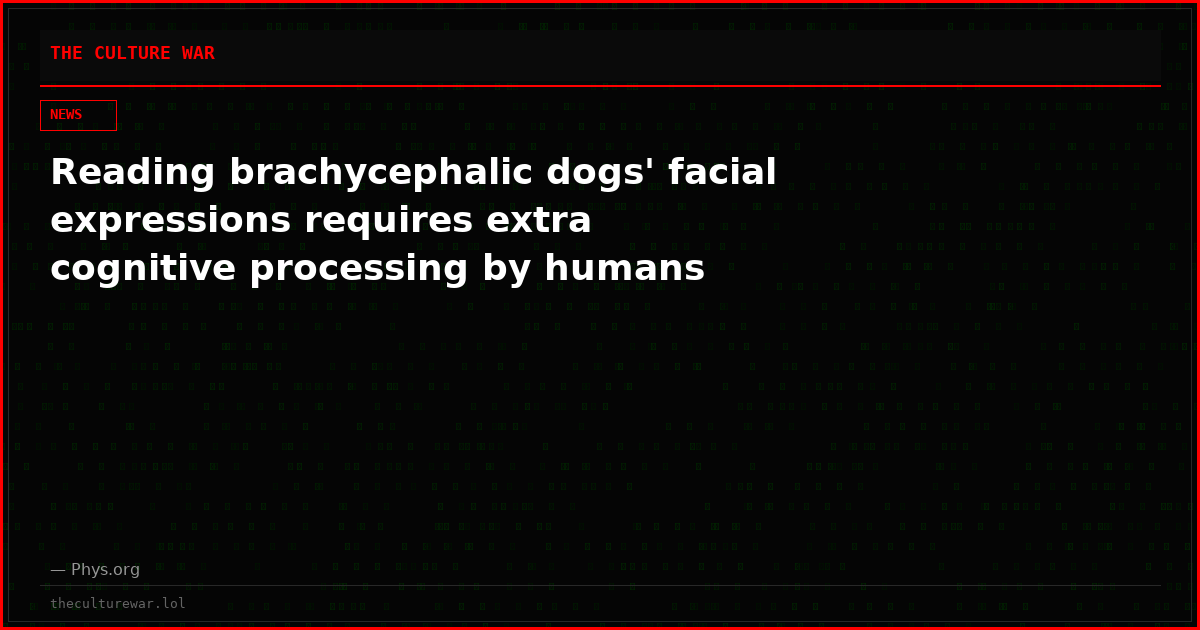 Reading brachycephalic dogs' facial expressions requires extra cognitive processing by humans