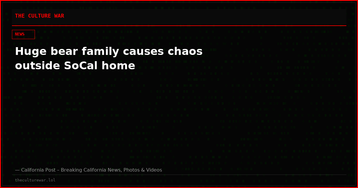 Huge bear family causes chaos outside SoCal home