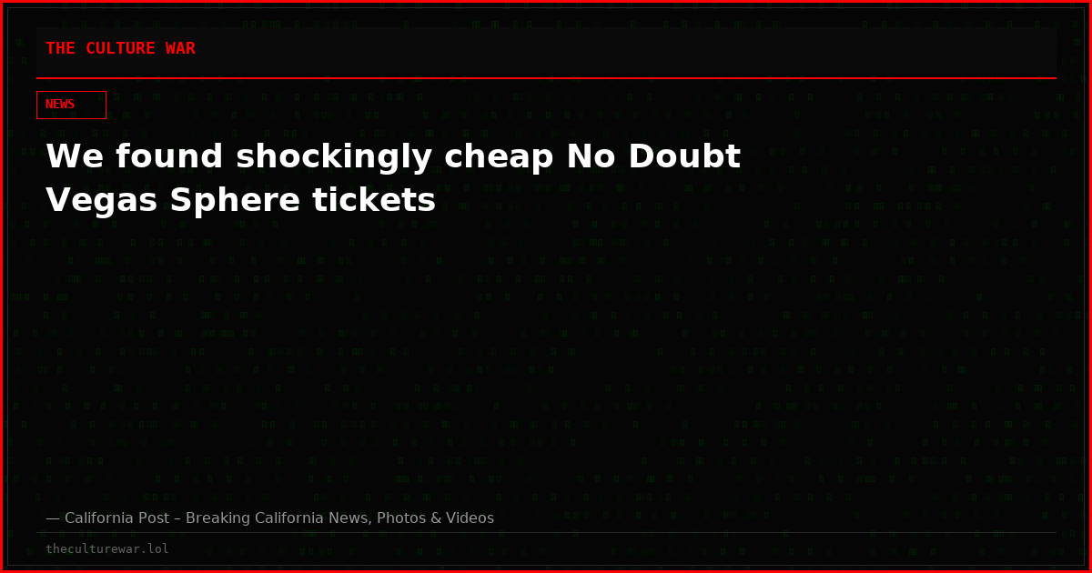 We found shockingly cheap No Doubt Vegas Sphere tickets