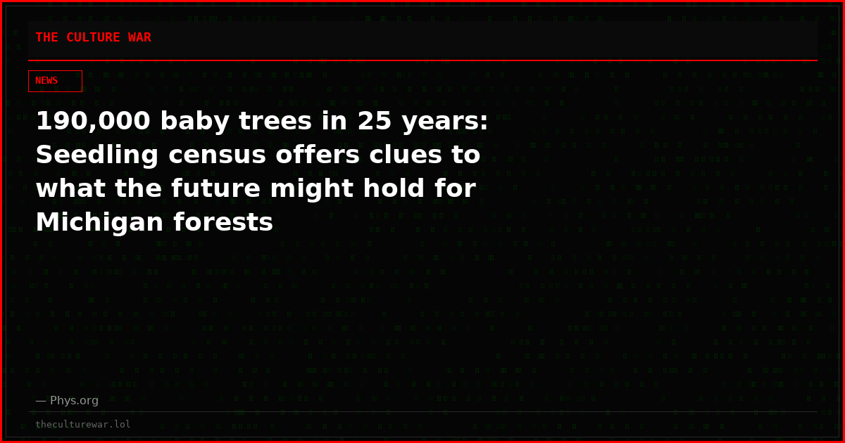 190,000 baby trees in 25 years: Seedling census offers clues to what the future might hold for Michigan forests