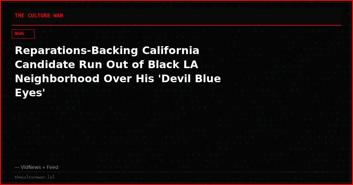 Reparations-Backing California Candidate Run Out of Black LA Neighborhood Over His 'Devil Blue Eyes'