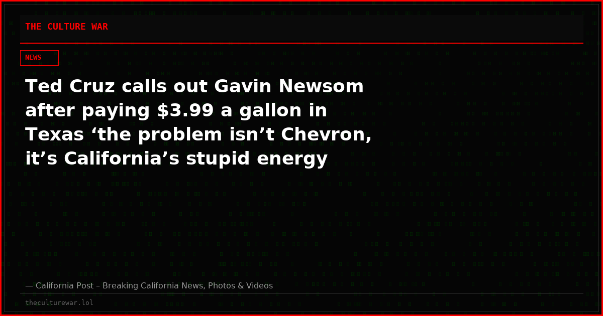 Ted Cruz calls out Gavin Newsom after paying $3.99 a gallon in Texas ‘the problem isn’t Chevron, it’s California’s stupid energy policies’